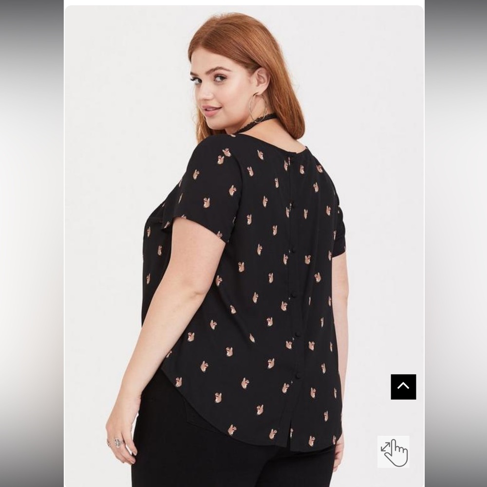 Abbey Georgette Button Back Short Sleeve Blouse - Picture 7 of 7